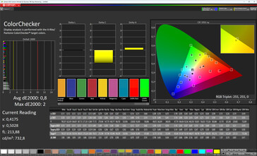 Precisión del color (esquema de color Estándar, temperatura de color Estándar, espacio de color de destino sRGB)