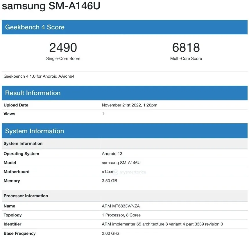 Samsung Galaxy A14 5G, ficha técnica de características y precio