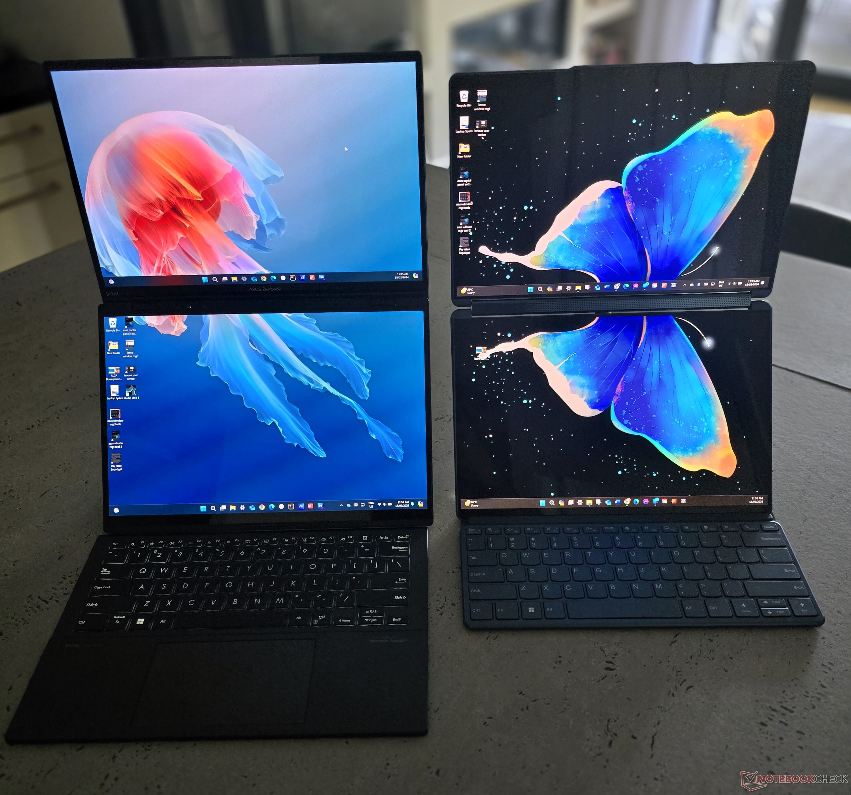 Duelo De Port Tiles De Doble Pantalla Lenovo Yoga Book I Contra Asus