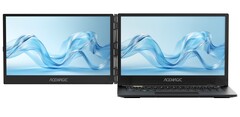 La segunda pantalla del Acemagic X1 se despliega hacia la izquierda para una configuración de doble monitor. (Fuente de la imagen: Acemagic)