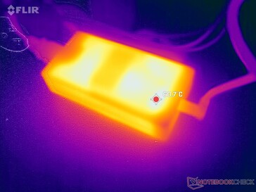 El adaptador de CA puede alcanzar más de 60 C cuando funciona con cargas exigentes