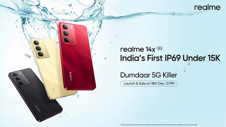 Realme confirma que el 14x puede sumergirse sin preocupaciones. (Fuente: Realme IN)