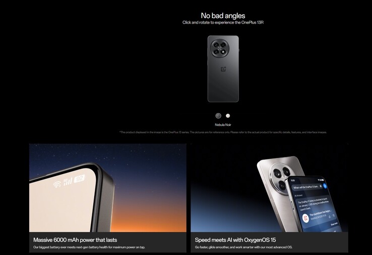 Capacidad de la batería anunciada del OnePlus 13R en la página web oficial del teaser (Fuente de la imagen: OnePlus)