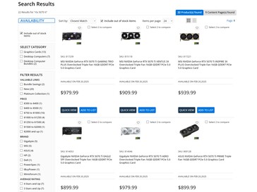 Se muestran los precios de la RTX 5070 Ti de Micro Center (Fuente de la imagen: Captura de pantalla, Micro Center)