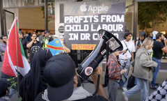 Apple iPhone 16: Durante el lanzamiento se produjeron protestas en todo el mundo, y Londres destacó las violaciones de los derechos humanos en el Congo y Gaza (Fuente de la imagen: Youtube / Oinat)