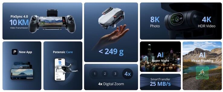 El Atom 2 también admite el seguimiento visual (Fuente de la imagen: Potensic)