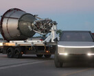 Las proezas de remolque del Cybertruck se han visto en la SpaceX Starbase de Texas. (Fuente de la imagen: Stargazer en YouTube)