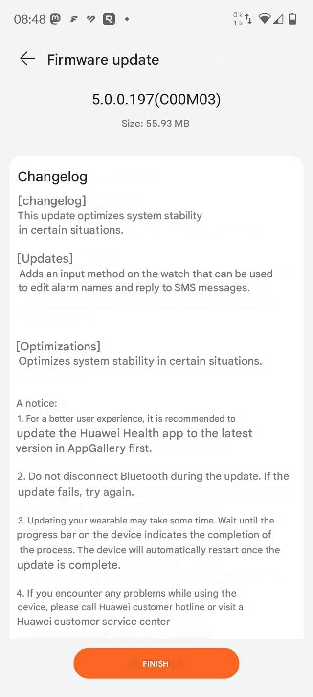 La actualización 5.0.0.197 del Huawei Watch D2. (Fuente de la imagen: u/Kubiac6666 vía Reddit, traducido con Google Translate)