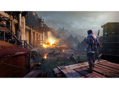 Una captura de pantalla de La Tierra Media: Shadow of Mordor mostrando un amplio plano del paisaje. (Fuente de la imagen: Steam)