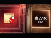 Appleel A18 Pro de Qualcomm y el Snapdragon 8 Gen 4 van a calentar el terreno de los SoC para smartphones. (Fuente de la imagen: Apple, Qualcomm con ediciones)