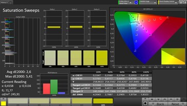 Saturación CalMAN - pantalla externa