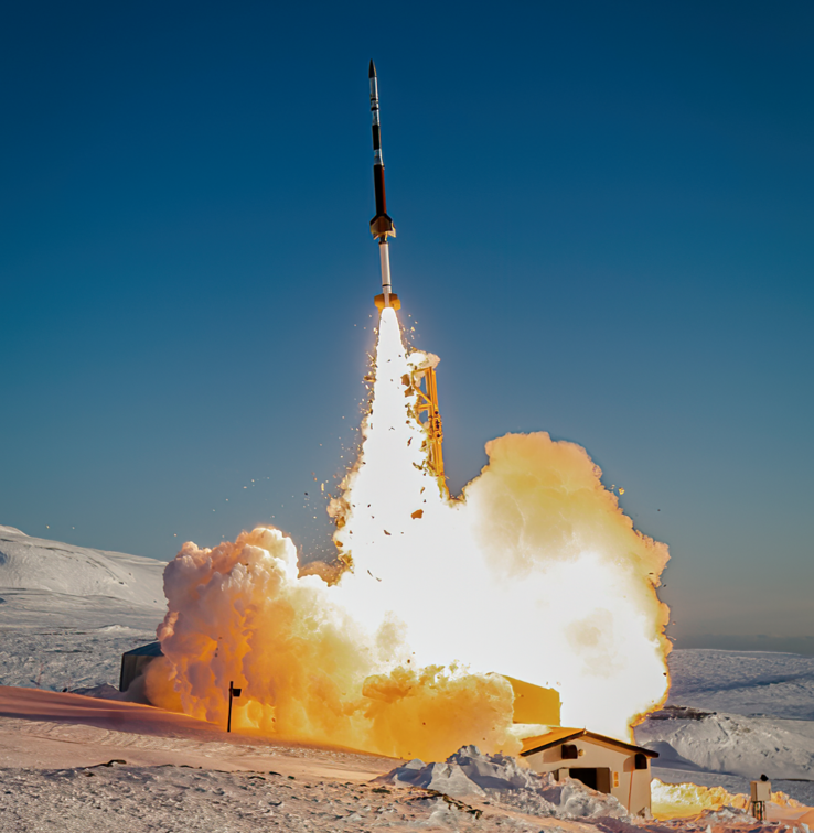 El lanzamiento del cohete Endurance desde Ny-Ålesund, Svalbard (Noruega) tuvo lugar el 11 de mayo de 2022. (Fuente de la imagen: Andøya Space/Leif Jonny Eilertsen)