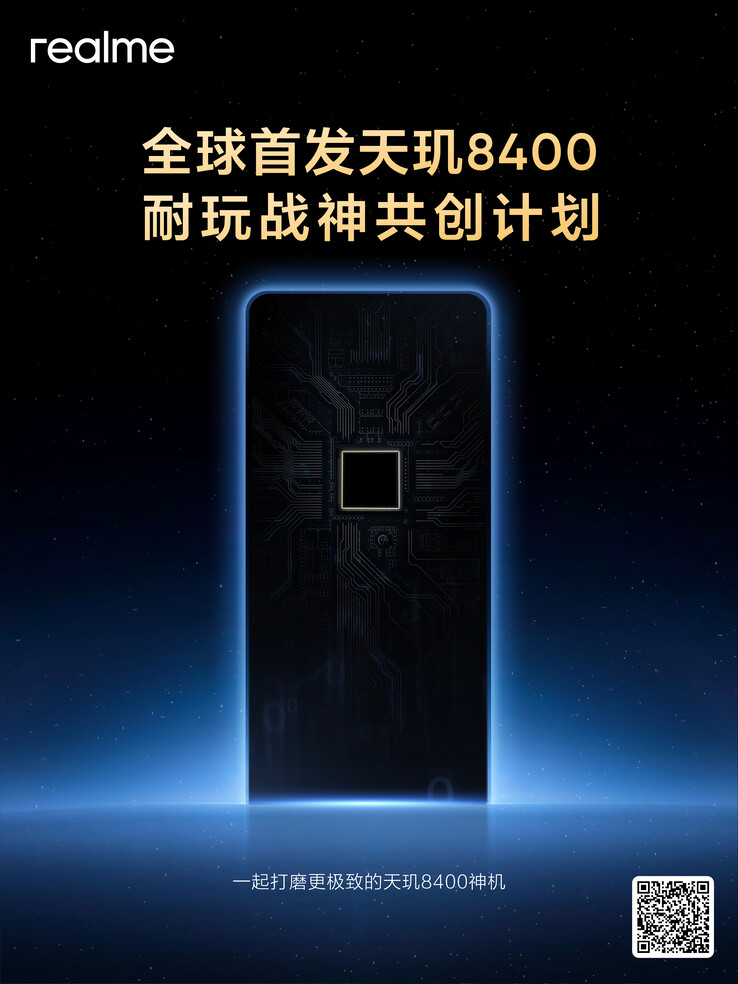 Primer teaser del Dimensity 8400 de Realme. (Fuente: Realme vía Weibo)