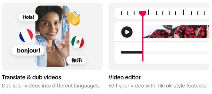 Los anunciantes y creadores pueden hacer que sus vídeos se traduzcan automáticamente a diferentes idiomas utilizando voces clonadas por IA para llegar a una audiencia global. (Fuente de la imagen: TikTok)