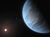 Ilustración artística en la que se muestran un exoplaneta y una estrella.