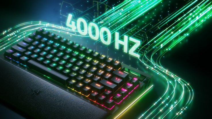 El teclado admite una frecuencia de sondeo de 4.000 Hz para entradas ultrasensibles. (Fuente de la imagen: Razer)