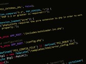 Código fuente PHP en una pantalla oscura
