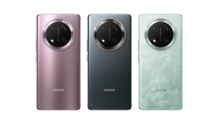 Honor X9c en colorways púrpura, negro y cian jade (Fuente de la imagen : Honor)