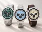 Las tres nuevas variantes del cronógrafo Q Timex están disponibles en los colores verde, azul hielo y caqui.