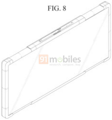 Samsung expone sus últimos avances en el diseño de tabletas extensibles. (Fuente: Samsung vía USPTO)