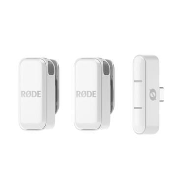 El Wireless Micro viene en blanco o negro, con un conector USB-C o Lightning (Fuente de la imagen: Rode)