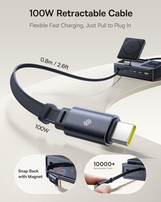 El cable integrado significa un cable menos que llevar encima (Fuente de la imagen: Baseus)