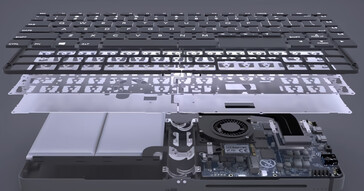 Interior del PC con teclado plegable (Fuente de la imagen: Linglong en Bilibili)