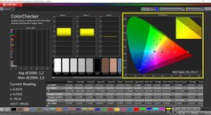 CalMAN ColorChecker (perfil: P3: espacio de color de destino: P3)