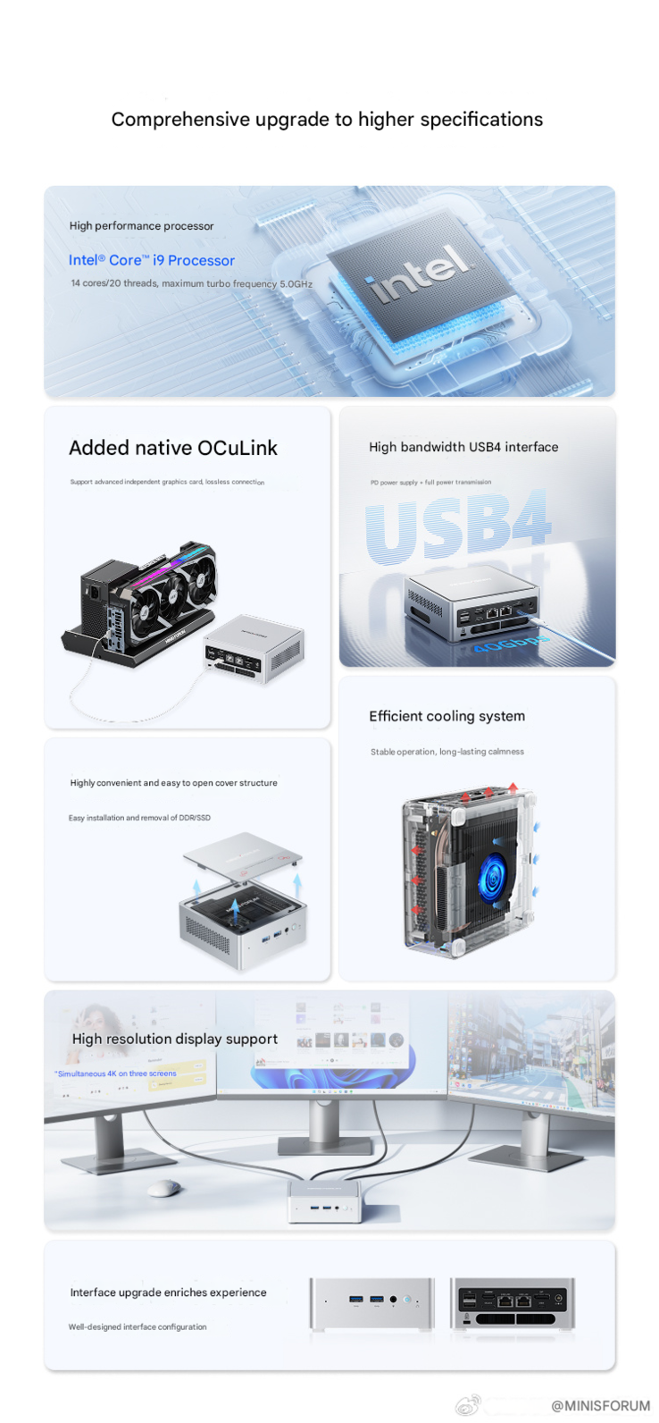 Principales características del mini PC (Fuente de la imagen: Minisforum - machine translated)