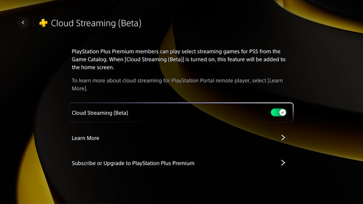 Cloud Streaming (Beta) es actualmente una opción cara para el Portal PlayStation. (Fuente de la imagen: Sony)