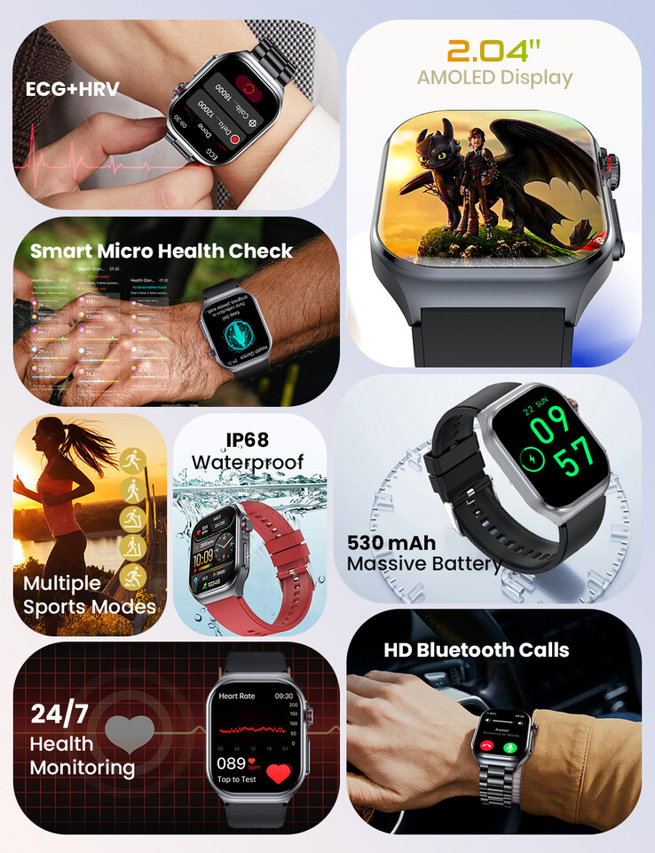 Características principales del smartwatch Rollme X3 (Fuente de la imagen : Rollme)