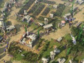 Una imagen que muestra una ciudad en Age of Mythology: Retold.