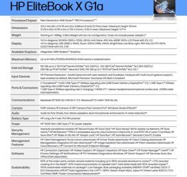 HP EliteBook X G1a: Especificaciones