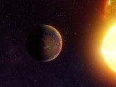 Ilustración de un artista que muestra un exoplaneta cerca de su estrella.