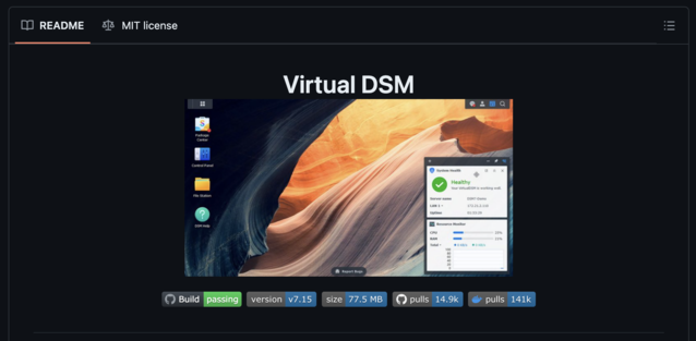 Virtual DSM puede estar bien para hacer pruebas, pero ejecutar un NAS dentro de otro NAS parece algo parecido a Matrix (Fuente de la imagen: VirtualDSM)