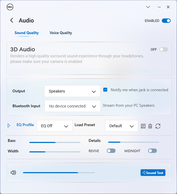 Ajustes de audio y ecualizador