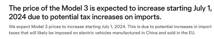 Tesla también está advirtiendo a los compradores del Model 3 en Europa que tomen la entrega antes de que entren en vigor los nuevos aranceles