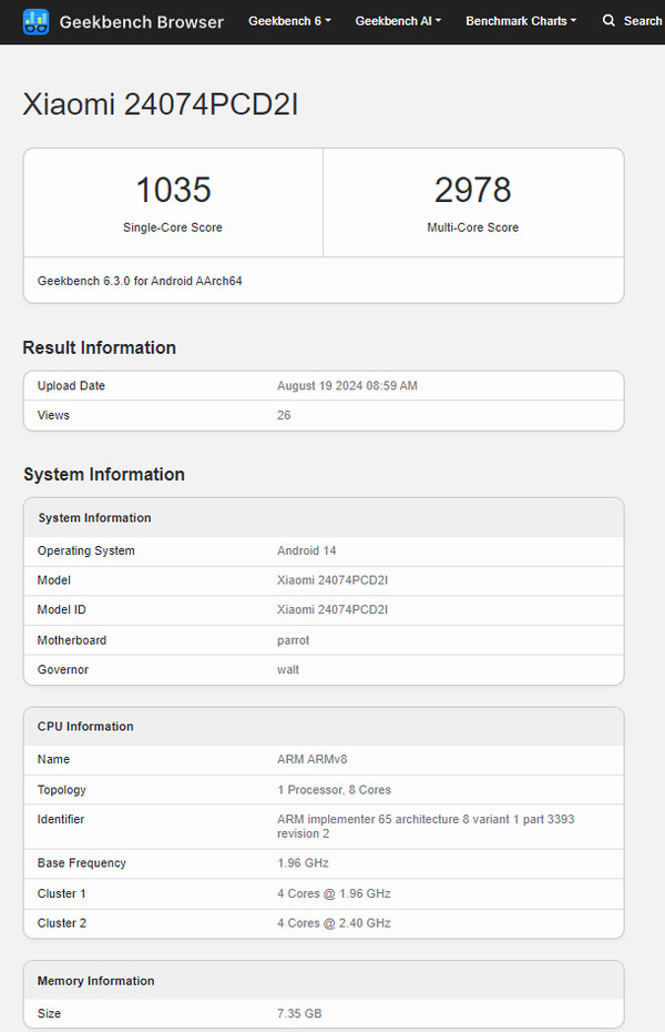 (Fuente de la imagen: Geekbench)