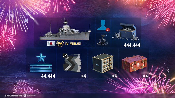 Objetos incluidos en el DLC World of Warships - Anniversary Party Favor (Fuente de la imagen: Epic Games Store)