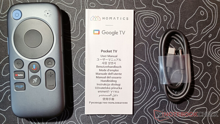 Contenido de la caja RayNeo Pocket TV (Fuente de la imagen: Notebookcheck)