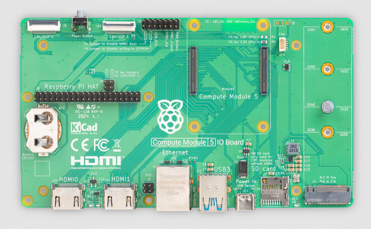 Raspberry Placa de E/S Pi CM5. (Fuente de la imagen: Raspberry Pi)