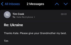 Mensaje de Tim Cook a una empleada de Apple sobre su abuela. (Fuente de la imagen: Twitter)