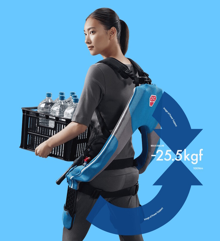 El exoesqueleto Innophys Muscle Suit Every proporciona hasta 25,5 kgf de fuerza para ayudar a los usuarios a levantar objetos pesados en el trabajo. (Fuente de la imagen: Innophys)