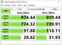 USB-C frontal (Alienware 13, MAC): Crystaldiskmark 8