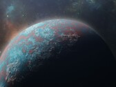 Ilustración de un artista que muestra un exoplaneta.