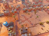 Una imagen que muestra edificios de SteamWorld Build, ahora con un 80 % de descuento en Steam.