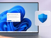 Un escritorio de Windows 11 en el que se muestra una advertencia de seguridad de «Smart App Control» junto al icono de Seguridad de Windows.