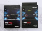 Embalaje real frente a falso de las SSD de Samsung.