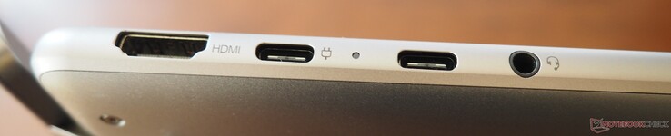 Lado izquierdo: HDMI 2.1, USB-C 3.1 (DP 1.3, PD), USB-C 4 (DP 1.4, PD), toma de 3,5 mm (entrada/salida de línea)