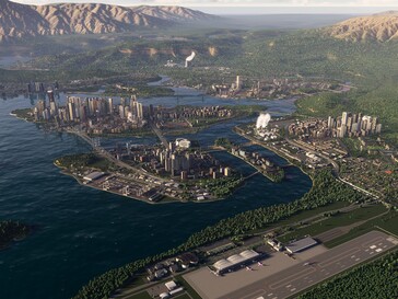 Vista aérea de Cities Skylines 2 (Fuente de la imagen: Steam)